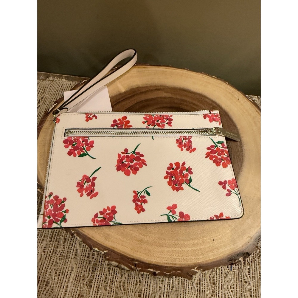 Kate Spade Staci Floral Bouquet Medium Zip Wristlet Fresh Peach Rt-$139 - Picture 7 of 7